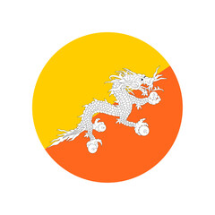 Round Bhutan flag icon