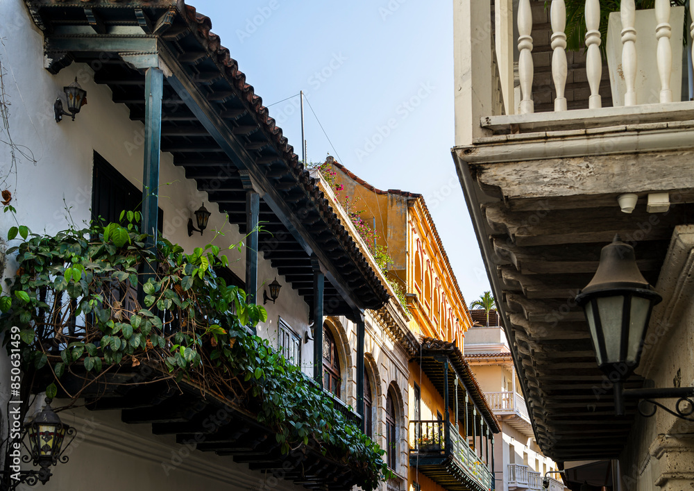 Poster cartagena landmarks, colombia