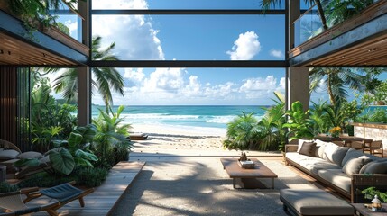 Fototapeta premium Beach living on Sea view