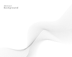 Vector abstract background with dynamic waves, lines and particles.	