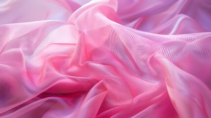 Obraz premium Pink lightweight fabric mesh, texture of the fabric, beautifully draped background