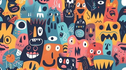 seamless pattern with cats