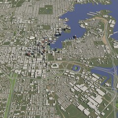 3D illustration of city and urban in Baltimore USA