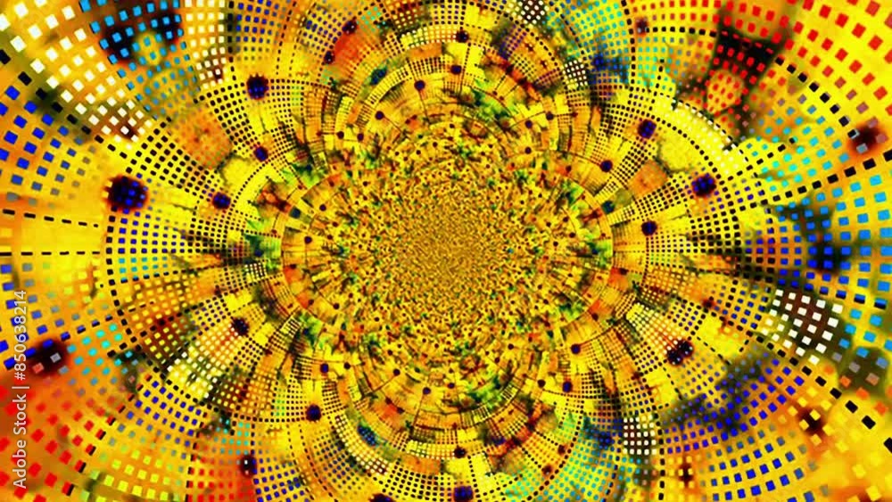 Poster moving fractal. digital abstract composition