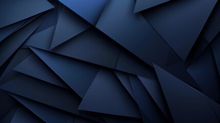 Dark blue and black background with gradient shades. Geometric shapes like lines, stripes and triangles create a 3D effect. It's a modern and luxurious design, perfect for web banners.