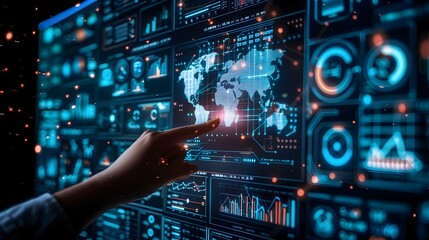 Obraz premium Detailed Infographic Dashboard for Rigorous Investment Performance and Market Outlook Analysis