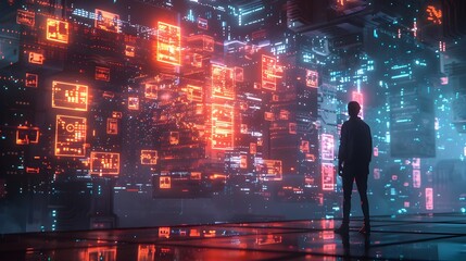 Blockchain CEO Passionately Explaining Cybersecurity Innovations to Transform Company Data