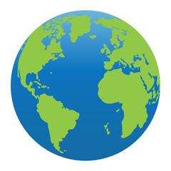 Earth, planet, world, alone, isolated on white. Vector illustration. Travel, map, science, environment, social.