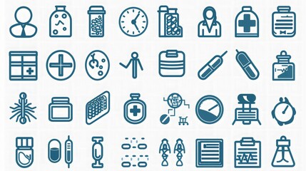 Fototapeta premium Collection of Medical and Science Icons