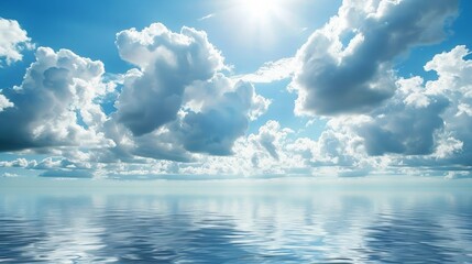 Tranquil Blue Sky and Serene Sea