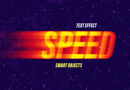 Colorful Halftone Speeding Text Effect Mockup