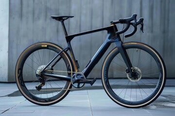 A hightech bicycle with integrated biometric sensors and AI to adjust ride settings for optimal performance