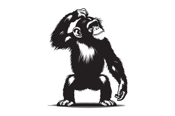 Chimpanzee silhouette vector illustration.eps