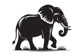 Elephant silhouette vector illustration 