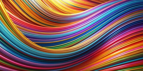 Naklejka premium A colorful, rainbow-colored line with a lot of different colors