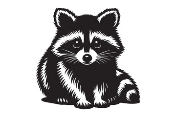 Raccoon silhouette vector image illustration