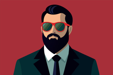 a man in sunglasses, dressed in a suit. the theme of anonymity, the concept of privacy in the digital age