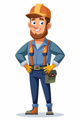 Male electrician illustration, white background