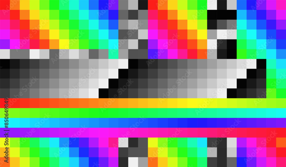 Aufkleber weird pixels glitch effect abstract background. glitched stripes and random pixels television screen