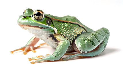 Fototapeta premium Jumping Frog on Bright White Studio Background