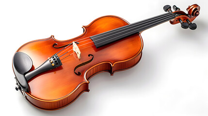 Fototapeta premium Magnificent Violin Captured in Stunning White Studio Backdrop with Precise Clarity and Captivating Luminance