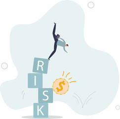 Investment risk, volatility and fluctuation in stock market that price will drop, stability and uncertainty concept.flat illustration.