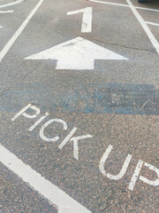 Pick up area on parking lot with 