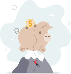 Personal finance strategy, income tax or investment target for office worker retirement concept.flat illustration.