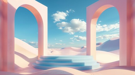 Fototapeta premium pink abstract 3d architecture