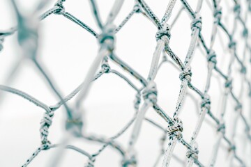 Fototapeta premium Close Up of White Rope Net With Knots