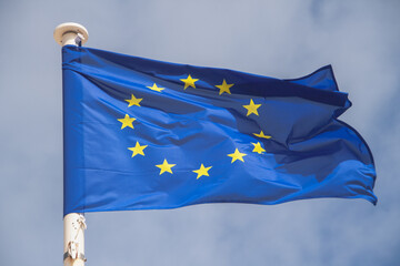 The flag of Europe. The twelve stars symbolise the unity, solidarity and harmony between the...