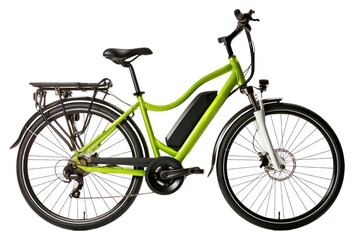 Fototapeta premium PNG Green ebike bicycle vehicle wheel.