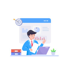 Digital Data Analysis Concept. analyzing data, analytic business. Concept vector illustration