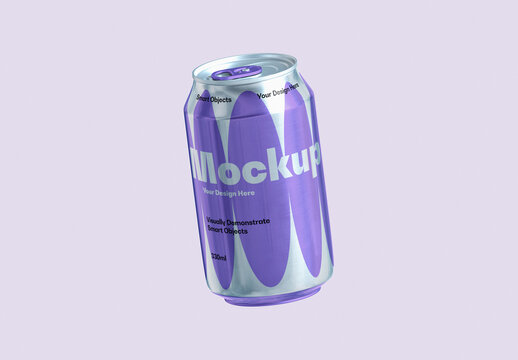 Casual Pastel Drink Can Mockup