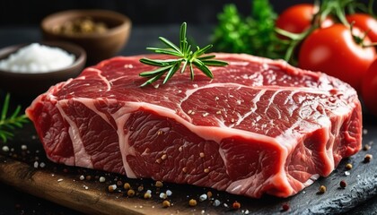 Fototapeta premium Lock in Flavor: Fresh Ribeye Steak, Vacuum-Packed for Perfection