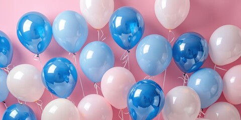 Colorful Balloons on a Pink Background