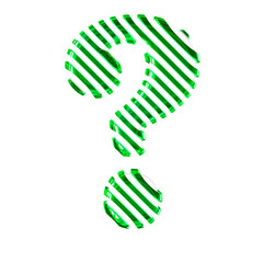 White symbol with green diagonal ultra thin straps