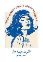 Minimalist hand drawn poster on the theme of dolce vita Italy, Summer, vacation. Vector illustration