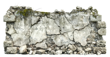 Destroyed brick wall cut out