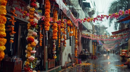 Monsoon Decorated Storefronts