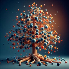 a visually striking 3D render of the Willow Bark Extract molecule