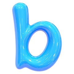 Balloon Font b Blue Color 3D Render