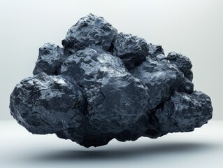 Obraz premium Abstract gray rock formation isolated on a white background