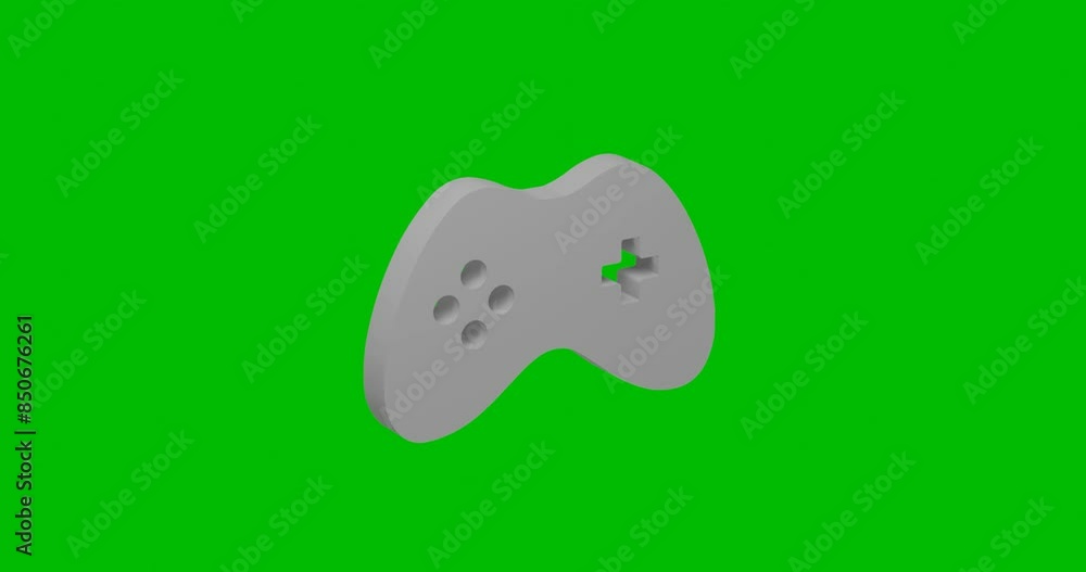 Poster animation of rotation of a white joystick symbol with shadow. simple and complex rotation. seamless 