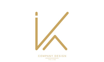 IK, KI Abstract Letters Logo Monogram Design Font Vector Initials