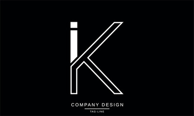 IK, KI Abstract Letters Logo Monogram Design Font Vector Initials