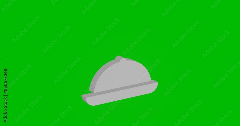 Poster animation of rotation of a white cloche symbol with shadow. simple and complex rotation. seamless lo