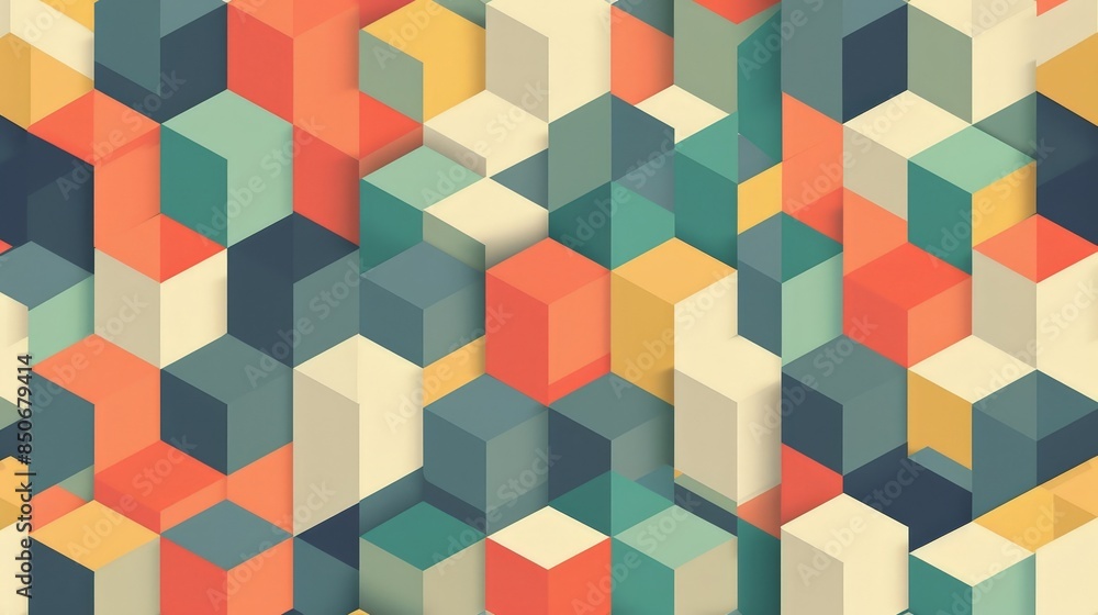 Poster minimalistic geometric pattern wallpaper for modern design spaces