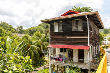 Traditional Malaysia house in Sandakan Sabah province Borneo Malaysia
