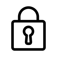 Padlock with keyhole icon, security icon.